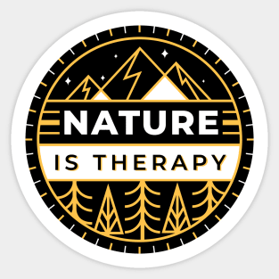 Nature Is Therapy Forest Mountain Logo Sticker